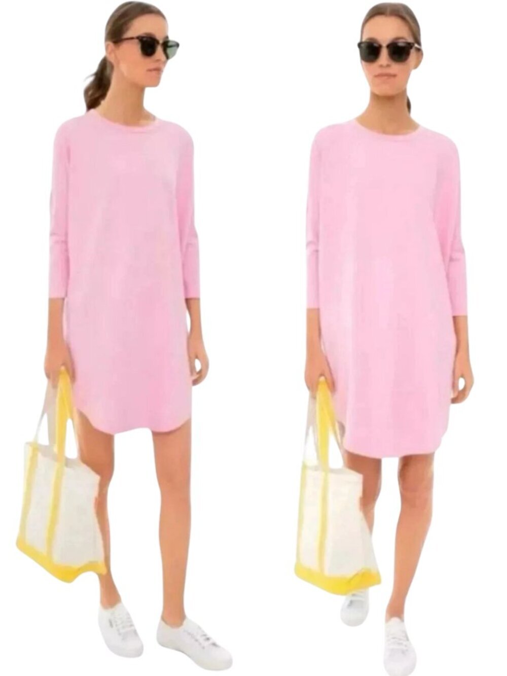 Tuckernuck Pomander Place Sue Sweatshirt T-Shirt Dress Women's L/XL Pink NWOT